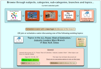 Social Salons can also be found by exploring the Topic Browser
