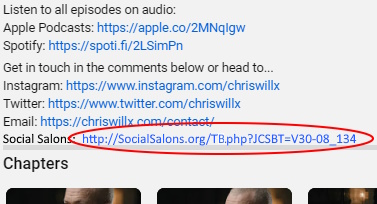Michell saw a Social Salon listed in the notes for a Modern Wisdom podcast
