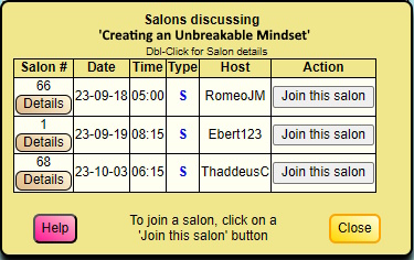 Michelle selects the salon she wants to attend