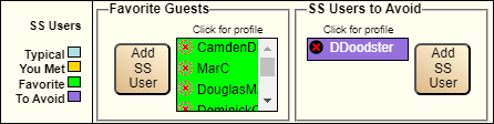 How to add and remove favorite guests and guests to avoid
